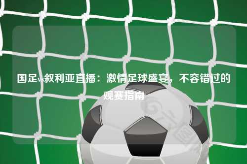 国足vs叙利亚直播：激情足球盛宴，不容错过的观赛指南